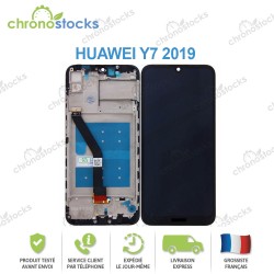 Ecran LCD vitre tactile châssis Huawei Y7 2019 noir