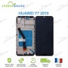 Ecran complet vitre tactile châssis Huawei Y7 2019 noir