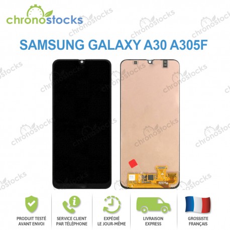 Ecran LCD vitre tactile Samsung Galaxy A30 A305F noir