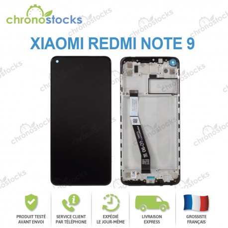 Ecran complet sur châssis Xiaomi Redmi Note 9 M2003J15SG noir