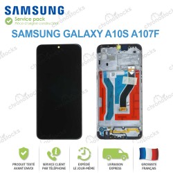 Ecran lcd vitre tactile châssis Samsung Galaxy A10s A107F Noir