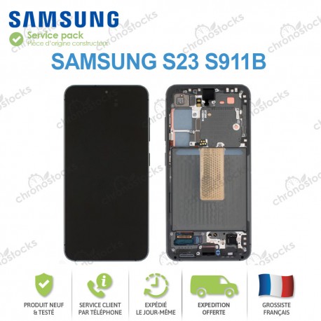 Ecran original LCD vitre tactile châssis Samsung Galaxy S23 S911B noir