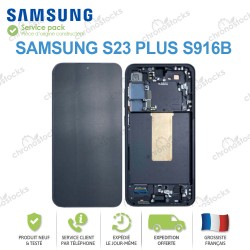 Ecran original LCD vitre tactile châssis Samsung Galaxy S23 Plus S916B noir