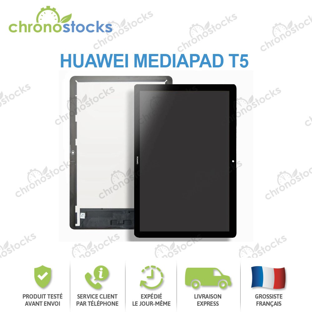 Ecran LCD vitre tactile noir Huawei MediaPad T5