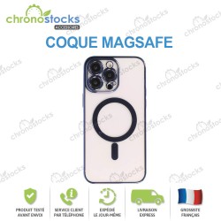 Coque silicone arrière transparente violet MagSafe iPhone 13