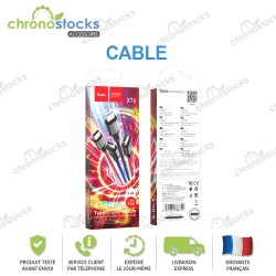 Câble 4 en 1 (2 Type-c 1 Micro-usb 1 Lightning ) Hoco X76 silicone (1M) 2.0A