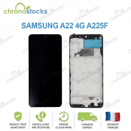 Ecran Complet Noir Galaxy A22 4G A225F Avec châssis 