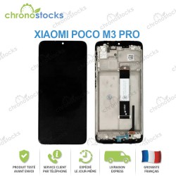 Ecran LCD vitre tactile Châssis Xiaomi Poco M3 Pro Noir