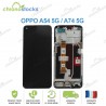 Ecran oled vitre tactile Châssis Oppo A54 5G / A74 5G CPH2197 CPH2195 Noir avec empreinte