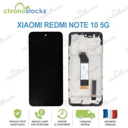 Ecran LCD vitre tactile chassis Xiaomi Redmi Note 10 5G noir