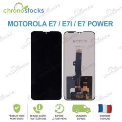 Ecran LCD vitre tactile pour Motorola E7 Noir