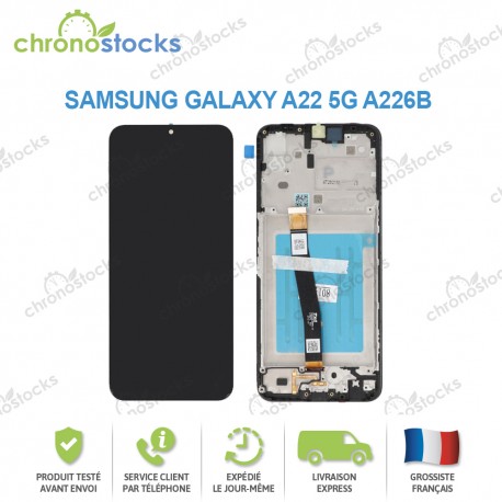 Ecran Lcd vitre tactile châssis Samsung Galaxy A22 5G A226B noir