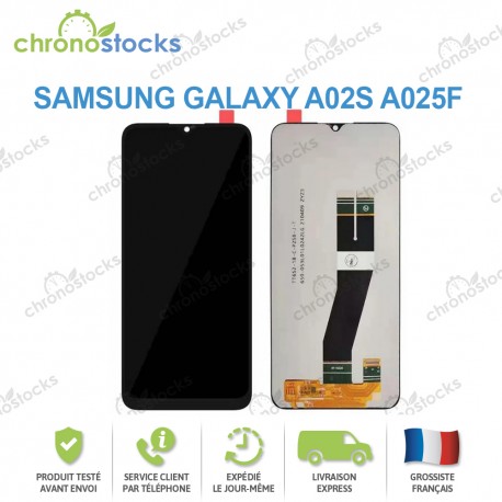 Ecran LCD vitre tactile Samsung Galaxy A02S A025F Noir