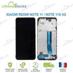 Ecran LCD vitre tactile chassis Xiaomi Redmi Note 11 4G Global noir