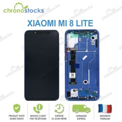 Ecran LCD vitre tactile chassis Xiaomi Mi 8 Lite bleu