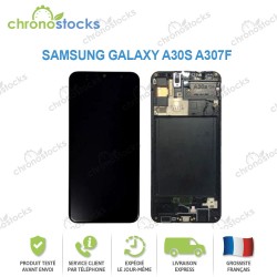 Ecran Lcd vitre tactile châssis Samsung Galaxy A30S A307F noir