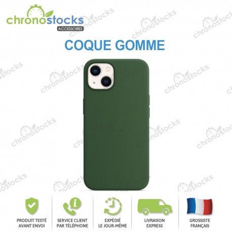 Coque arrière gomme iPhone 15 vert