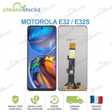 Ecran LCD vitre tactile pour Motorola E32 Noir