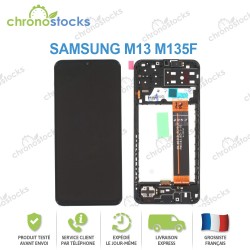 Ecran Lcd vitre tactile châssis Samsung Galaxy M13 M135F noir