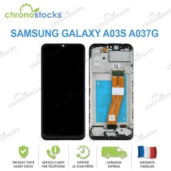 Ecran LCD vitre tactile châssis Samsung Galaxy a03S A037G noir verison G petit taille