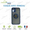 Coque arrière gomme Bleu avec anneau iPhone 11