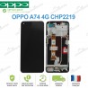 Ecran LCD vitre tactile Châssis Original Oppo A74 4G Noir