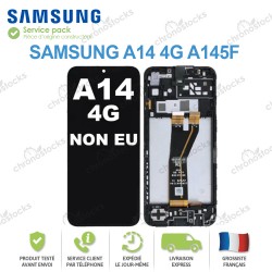 Ecran lcd vitre tactile châssis Samsung Galaxy A14 A145F Noir