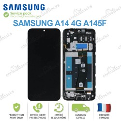 Ecran lcd vitre tactile châssis Samsung Galaxy A14 A145F Noir