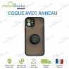 Coque arrière gomme noir avec anneau iPhone 15 Plus