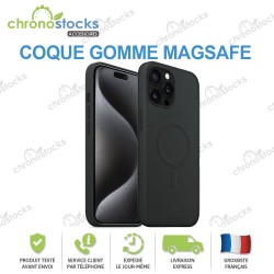 Coque silicone arrière Gomme Noir MagSafe iPhone 14 Pro Max