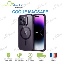 Coque silicone arrière violet Foncer MagSafe iPhone 15 Pro Max