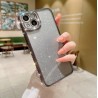 Coque silicone transparente avec paillette noir iPhone 14 Pro
