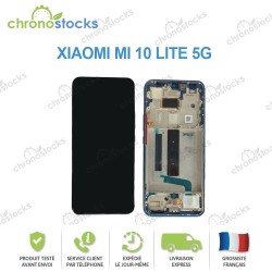 Ecran vitre tactile chassis Xiaomi Mi 10 lite 5G Noir