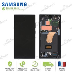Ecran original LCD vitre tactile châssis Samsung Galaxy S23 Ultra S918B noir