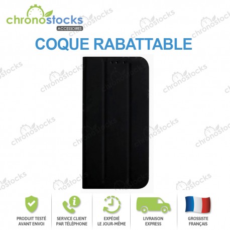 Coque rabattable noire iPhone 16