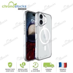 Coque silicone arrière transparente MagSafe iPhone 16