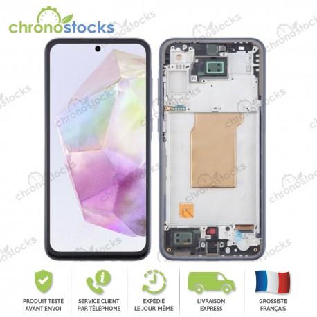 Ecran Lcd vitre tactile châssis Samsung Galaxy A35 5G A356B noir