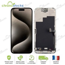 Ecran LCD vitre tactile iPhone 15 Pro noir (LTPS)