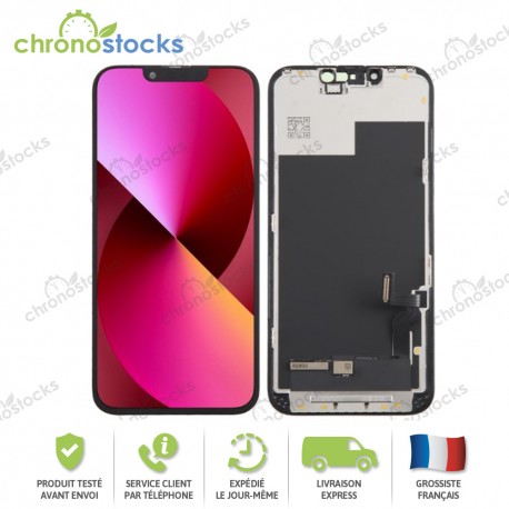 Ecran LCD vitre tactile pour iPhone 13 noir Hard OLED