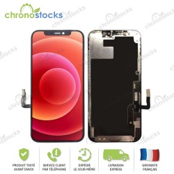 Ecran LCD vitre tactile iPhone 12 / 12 pro noir Hard oled