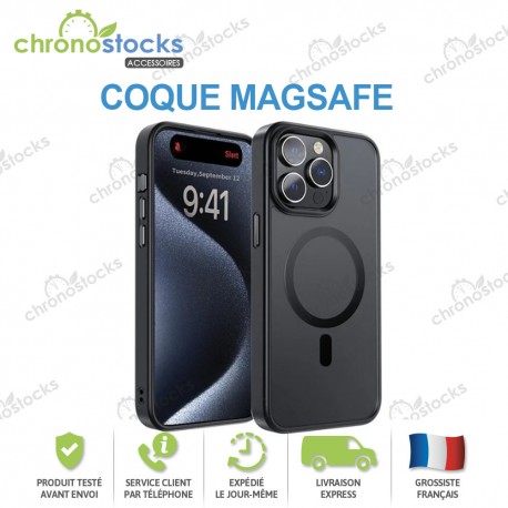 Coque silicone arrière Noir MagSafe iPhone 16 Pro
