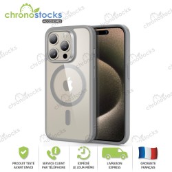 Coque silicone arrière Grises MagSafe iPhone 16 Pro