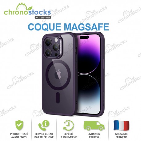 Coque silicone arrière Violet MagSafe iPhone 16 Plus