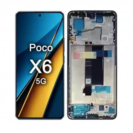 Ecran LCD vitre tactile chassis Xiaomi Poco X6 Pro 5G Noir