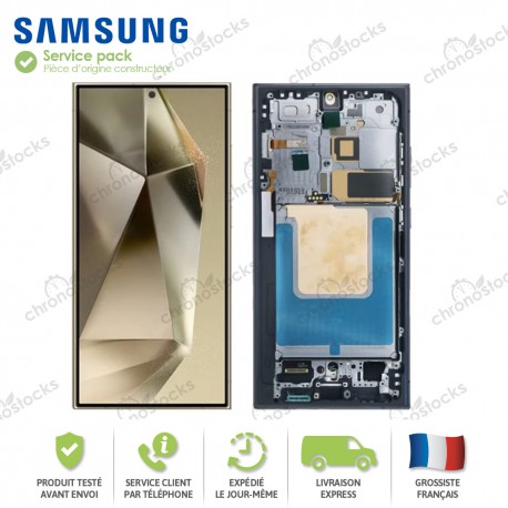 Ecran original LCD vitre tactile châssis Samsung Galaxy S24 Ultra S928B Gris
