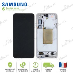 Ecran original LCD vitre tactile châssis Samsung Galaxy S24 Plus S926B Argent