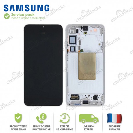 Ecran original LCD vitre tactile châssis Samsung Galaxy S24 Plus S926B Argent