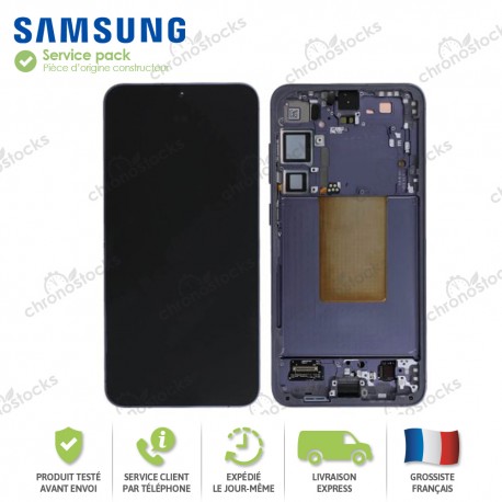 Ecran original LCD vitre tactile châssis Samsung Galaxy S24 Plus S926B indigo