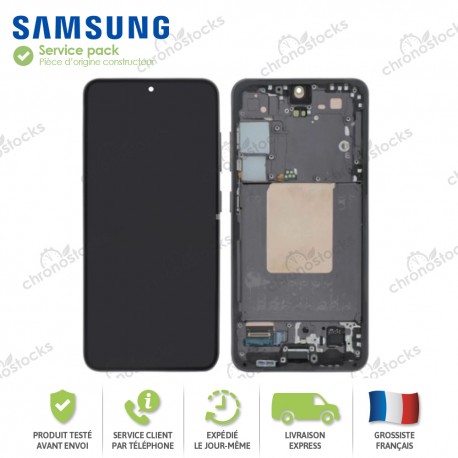 Ecran original LCD vitre tactile châssis Samsung Galaxy S24 S921B Noir