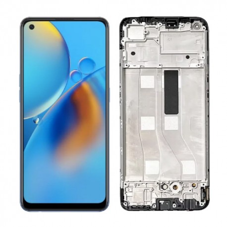 Ecran LCD vitre tactile Châssis Oppo A74 4G Noir